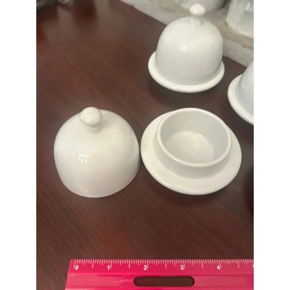 Porcelain Butter Dishes individual Covered 4 total